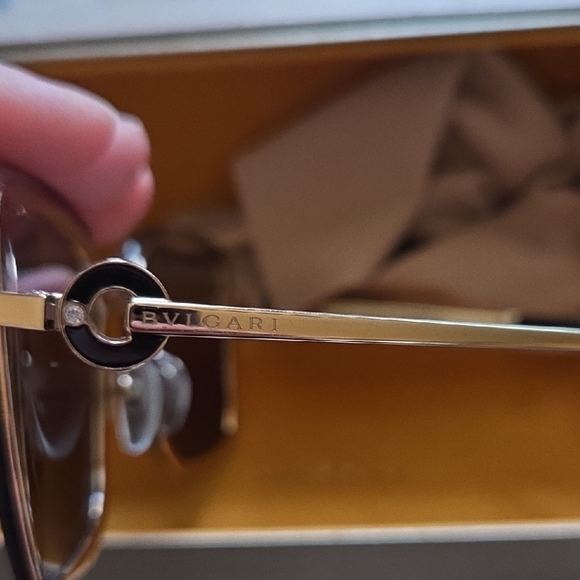 Bulgari Men's Gold and Black Glasses